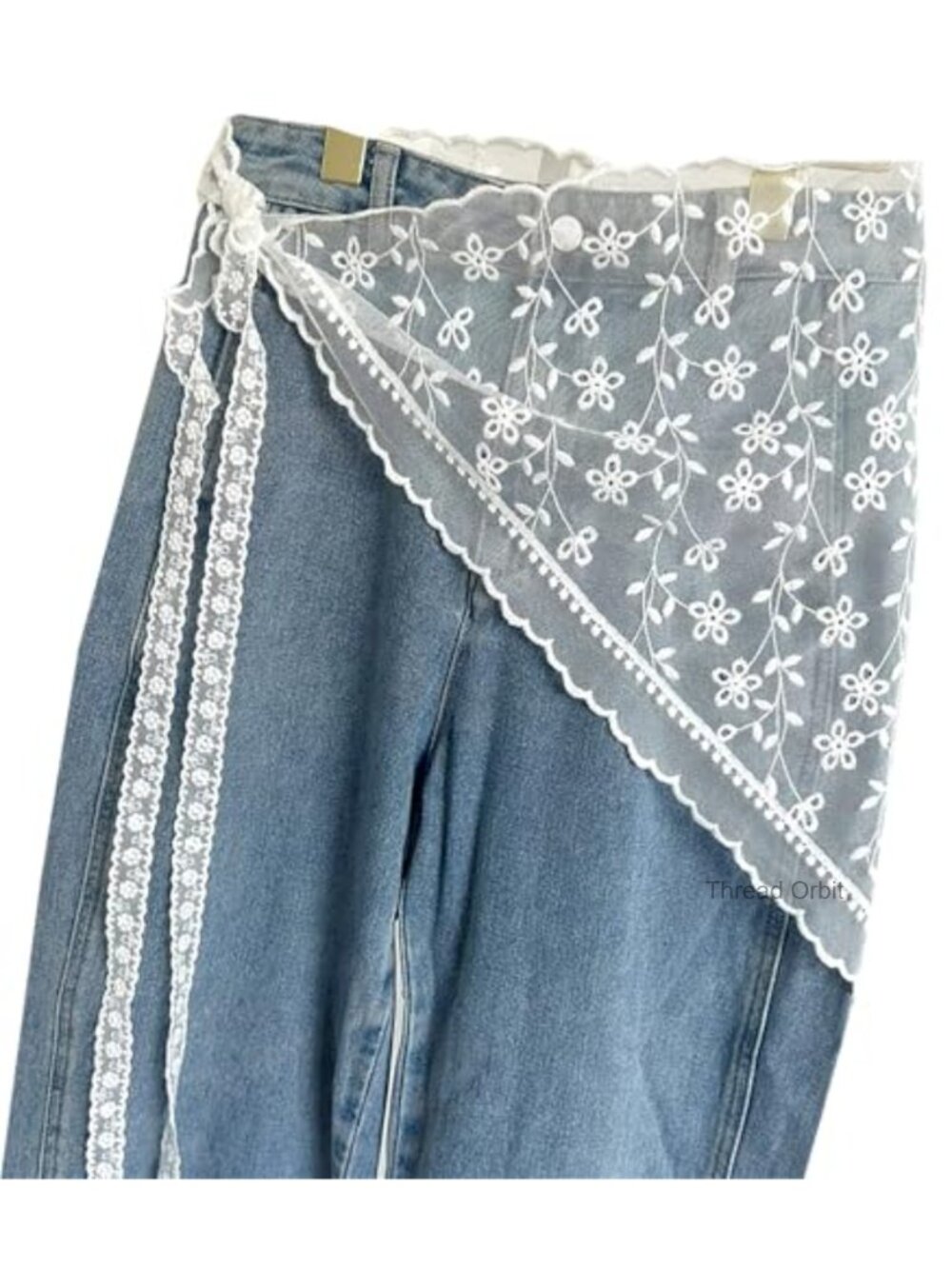 Lace Floral Triangle Scarf Wrap Belt Sash Hair Bandana Kerchief